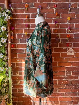 Autumn Moon Silky Flowy Kimono - Fair Trade Made - Final Sale