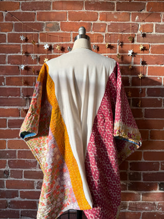 Upcycled Willie Nelson + Waylon Jennings Inspired Kantha Poncho Top