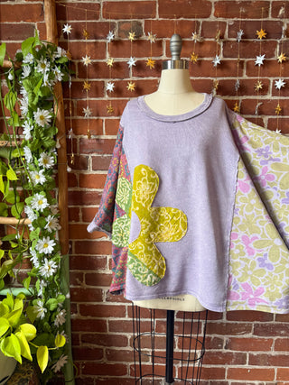 OOAK Winter Collection - Upcycled Kantha Flower Patch Patchwork Poncho Style Top 🌼