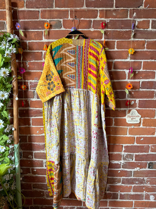 Coffee In The Morning Kantha Dress - Fits up to 3X