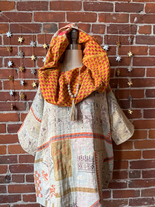 Twilight Reversible Kantha Cowl Pullover