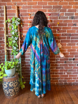 Oh So Flowy Tie Dye Long Sleeve Dress - Fair Trade Made