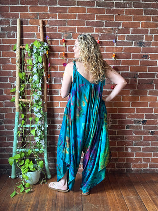 Oh So Flowy Festival Season Tie Dye Jumpsuit Fits up to 2X - Multiple Colors
