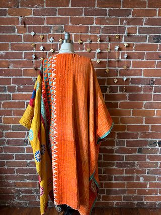 Reversible Stardust Kantha Ruana Jacket