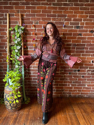 Moon Garden Wide Leg Pants - Multiple Colors & Sizes Available- Fair Trade Made