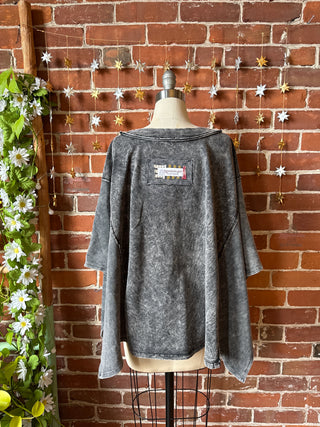 OOAK Winter Collection - Upcycled Kantha Peace Sign Patchwork Poncho Style Top 🌼