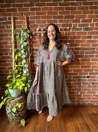 Coffee In The Morning Kantha Dress - Fits up to 3X