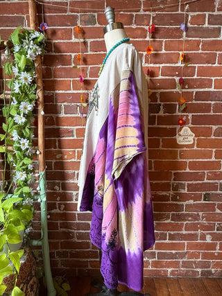 OOAK Autumn Collection- Upcycled Metallica Inspired Tie Dye Poncho Tee