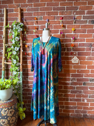 Oh So Flowy Tie Dye Long Sleeve Dress - Fair Trade Made