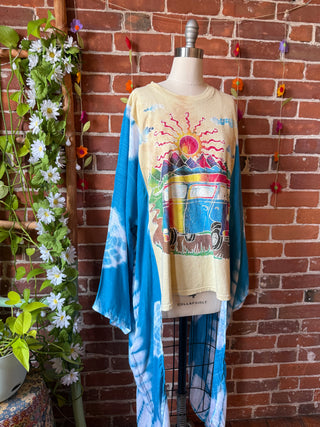 Festival Hippie Bus Inspired Batik Hybrid Tie Dye Hi Lo Top