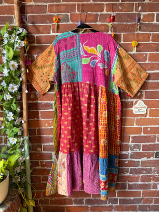 Coffee In The Morning Kantha Dress - Fits up to 3X