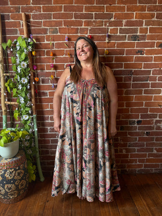 Delphia Recycled Sari Dress w/ Pockets