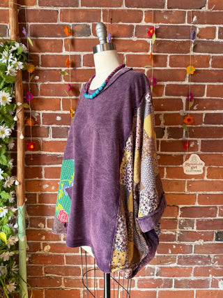 OOAK Autumn Collection - Upcycled Flower Patch Patchwork Poncho Style Top 🌼