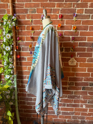 Grateful Dead Banjo Inspired Embroidered Poncho