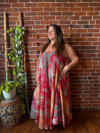 Delphia Recycled Sari Dress w/ Pockets