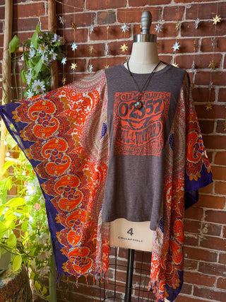 OOAK Autumn Collection - Upcycled Oak Bluffs Hi Lo Poncho Top