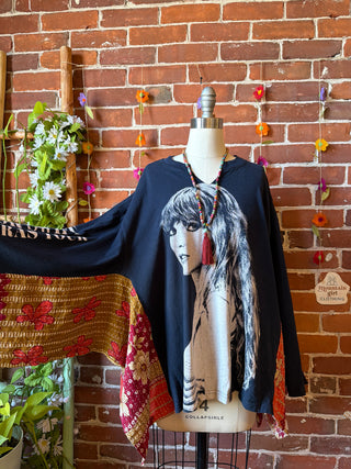 OOAK Summer Collection- Taylor Swift Inspired Birdsong Batik Wing Style Poncho Tee