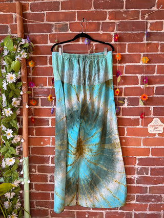 Size L/XL Sunburst Tie-Dye Lounge Wide Leg Pants 100% Cotton - Fair Trade Made