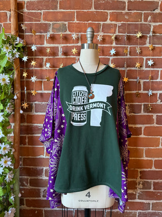 OOAK Autumn Collection - Upcycled Vermont Citizen Cider Celestial Poncho Top
