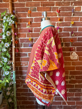 OOAK Autumn Collection- Upcycled  Poncho Tee Desert Skies