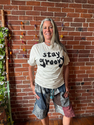 Stay Groovy Mineral Wash TShirt -Multiple Sizes/Colors Available