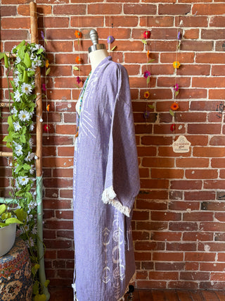 Lavender Eye+Moon 100% Cotton Kimono Robe  - Fair Trade Made