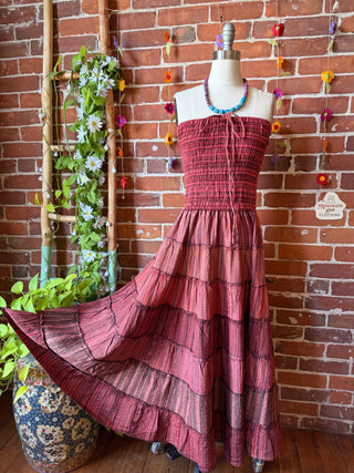 Autumn Grove Tiered Cotton Dress -Fair Trade Made