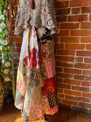Afternoon Tea 100% Cotton Upcycled Patchwork Wrap Skirt