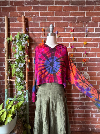 Dark Side of the Moon Rainbow Cropped Tie Dye Hoodies - Multiple Colors Available - Fair Trade Made