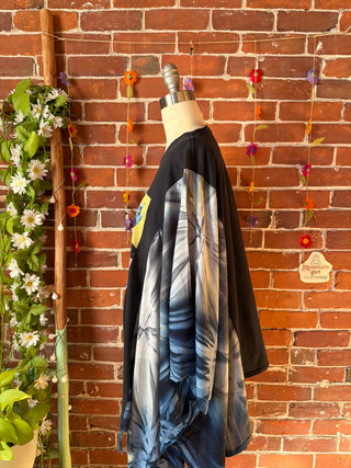 OOAK Autumn Collection- Upcycled Notorious BIG Inspired Tie Dye Poncho Tee