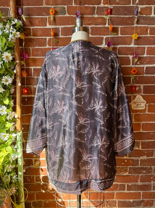 Autumn Moon Silky Flowy Kimono - Fair Trade Made - Final Sale