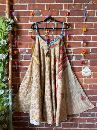 Coffee In The Morning Midi Kantha Summer Dress With Pockets - Fits up to 2X