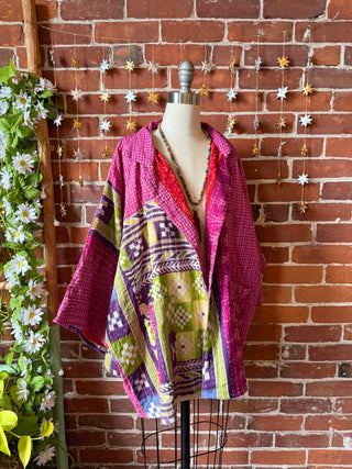 OOAK Winter Collection - Upcycled Hippie Bus Inspired Vintage Kantha Jacket