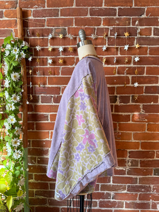 OOAK Winter Collection - Upcycled Flower Patchwork Poncho Style Top 🌼