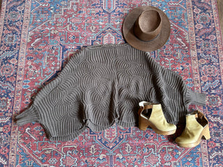 The Coffee Shop Latte Poncho Pullover Sweater