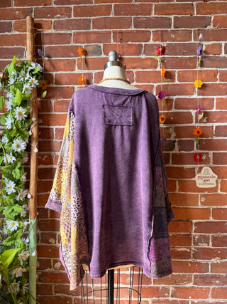 OOAK Summer Collection - Upcycled Flower Patch Patchwork Poncho Style Top 🌼