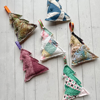 OOAK Quilted Tree Ornament- Small Business Made in the USA