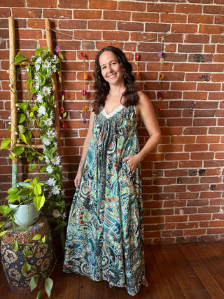 Delphia Recycled Sari Dress w/ Pockets