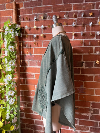 OOAK Autumn Collection - Upcycled Flower Patchwork Poncho Style Top 🌼