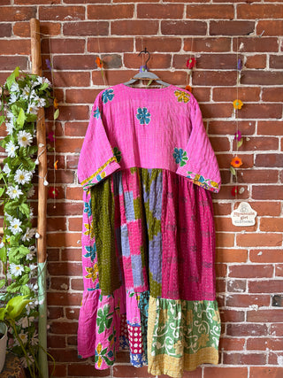 Coffee In The Morning Kantha Dress - Fits up to 3X