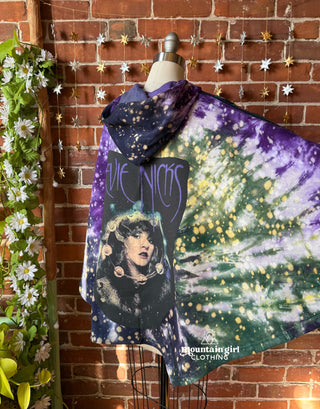 OOAK Winter Collection- Stevie Silver Springs Tie Dye Granny Square Hoodie Poncho