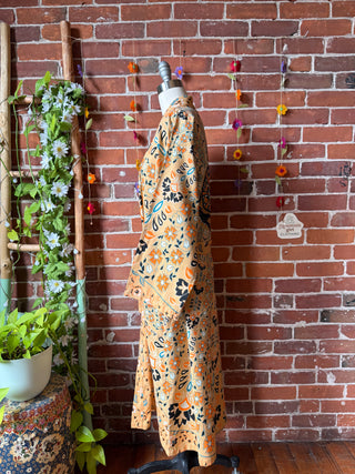 Grateful Dead Inspired Long Tapestry Robe Kimono w/ Pockets + Belt - Fair Trade Made