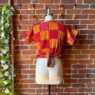 Nova Kantha Short Sleeve Wrap Top