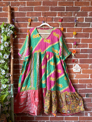 Coffee In The Morning Kantha Dress - Fits up to 3X