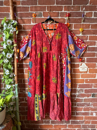 Coffee In The Morning Kantha Dress - Fits up to 3X