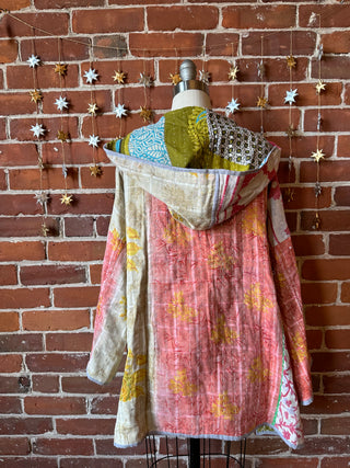 Willow Reversible Kantha Hooded Patchwork Jacket