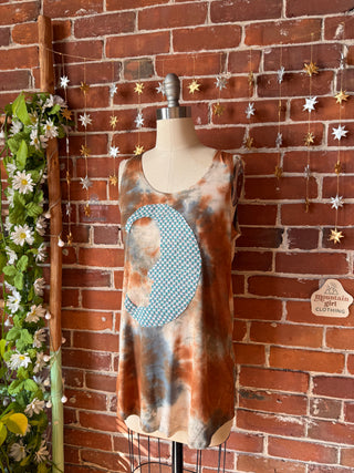 OOAK Winter Collection - Callisto Tie Dye Kantha Crescent Moon Tank Top - Multiple Sizes Available