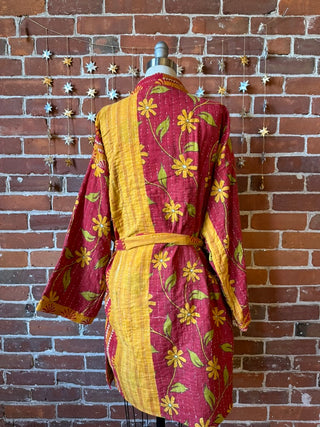 Reversible Kantha Long Wrap Jacket / Robe