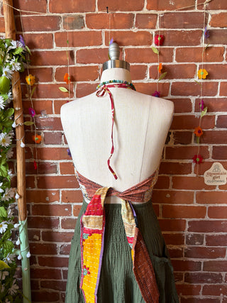 Size 14-20 In Bloom Reversible Kantha Halter Top - 100% Cotton - Fair Trade Made
