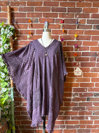 Autumn Skies Stonewashed Flowy Poncho Tunic - Multiple Colors Available- Fair Trade Made
